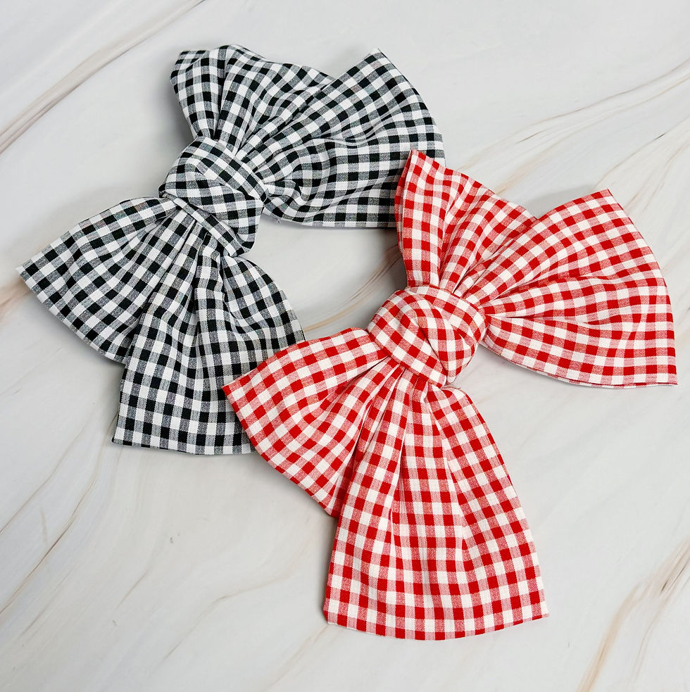Thumbnail: Gingham Bow Hair Clip