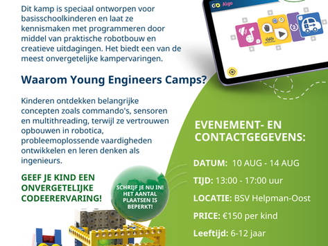 Young Engineers Coding Discovery Camp van 10 t/m 14 augustus