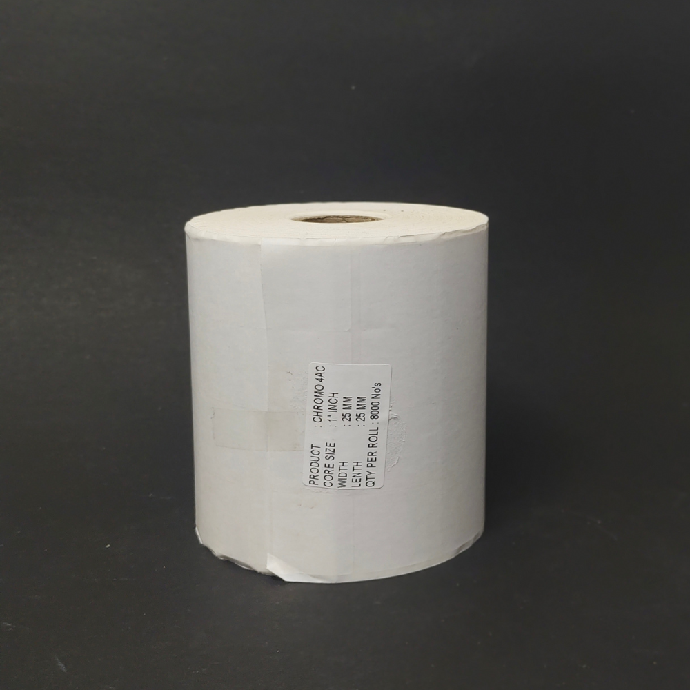 25x25mm | 4 AC | Chromo Label |8000 label| pack of 5 rolls