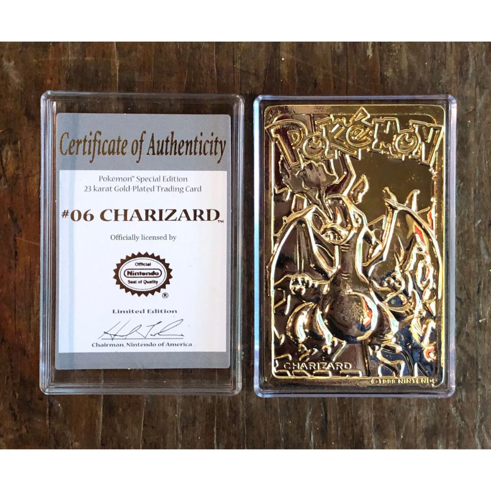 Pokemon 23 Karat gold plated Charizard with Authenticity card