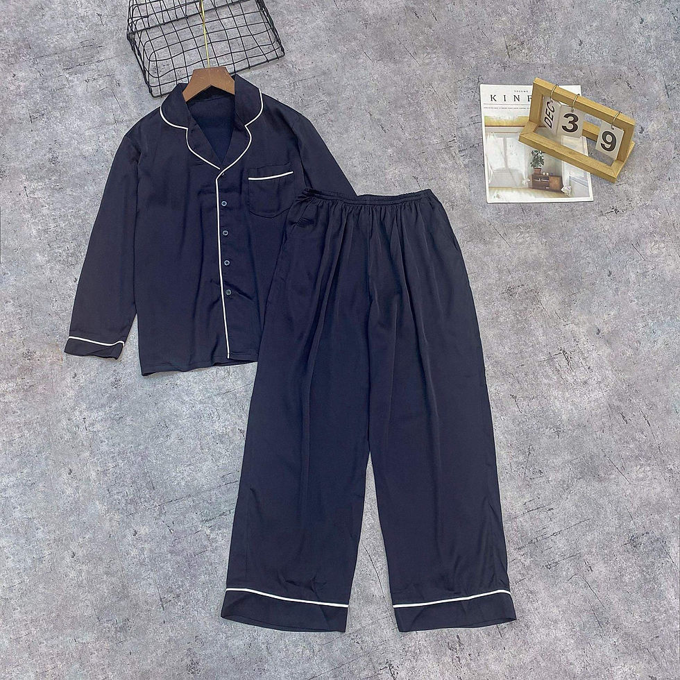 Thumbnail: Women Pyjama set (long sleeves) Dark Blue