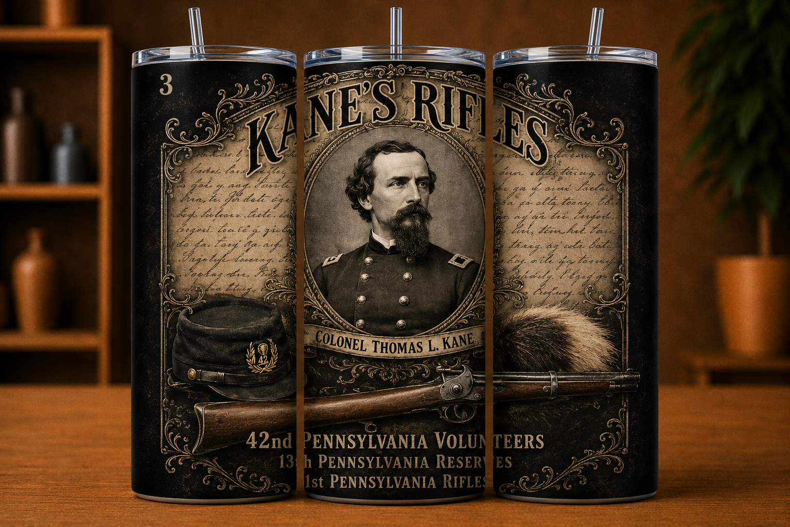 Kane's Rifles – Colonel Thomas L. Kane Civil War Tumbler