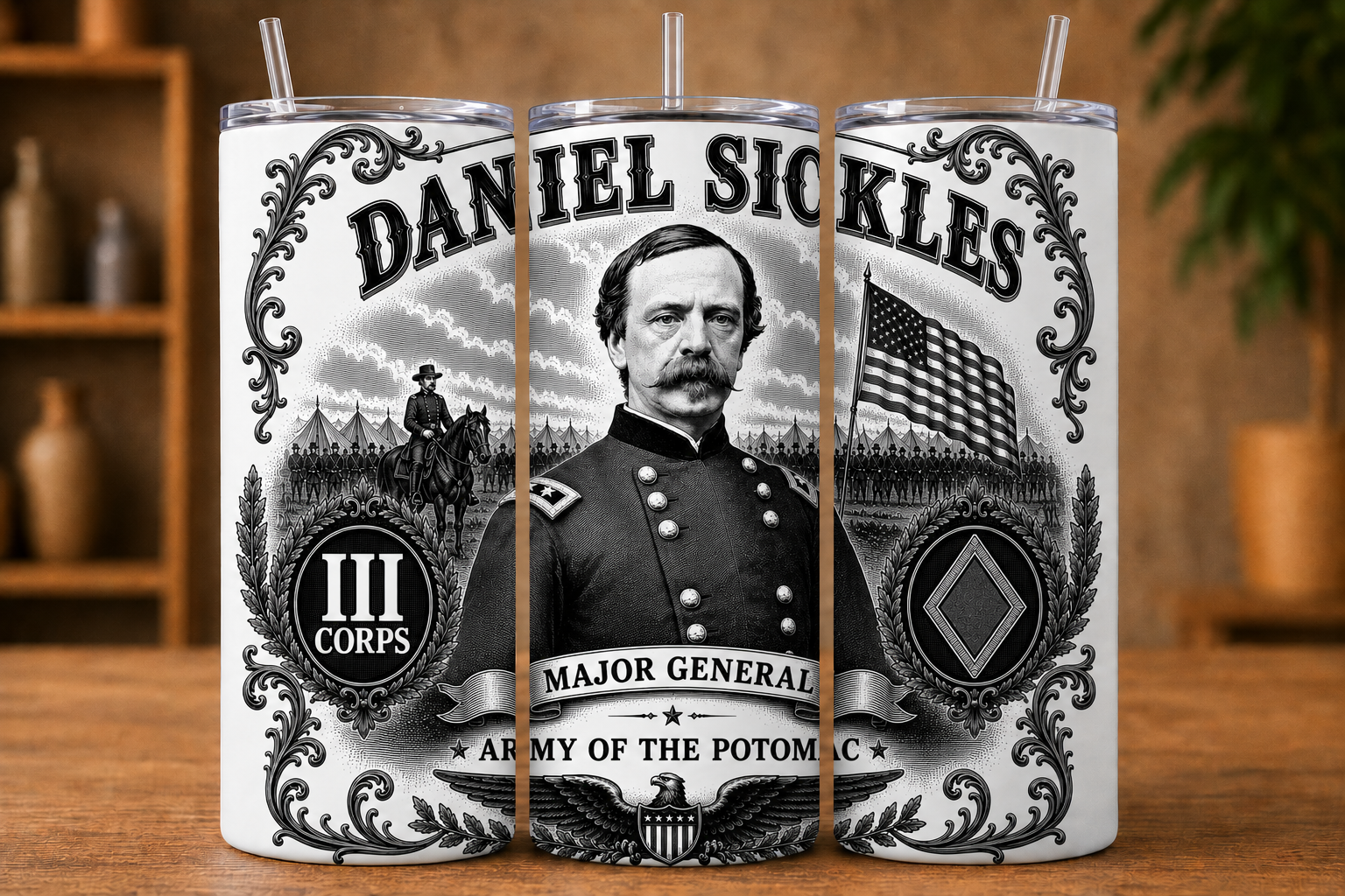 Daniel Sickles Civil War Tumbler