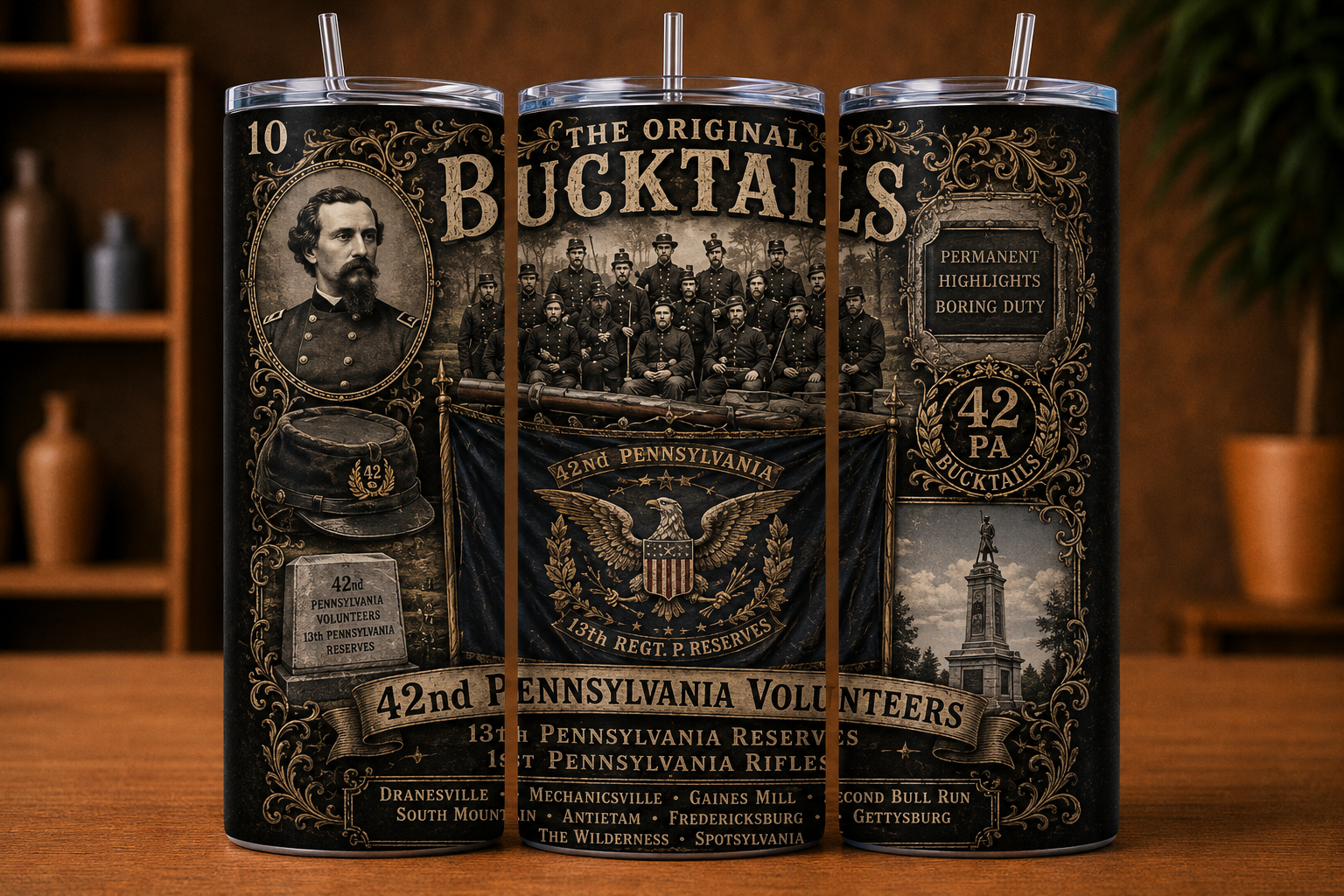 The Original Bucktails Civil War Tumbler