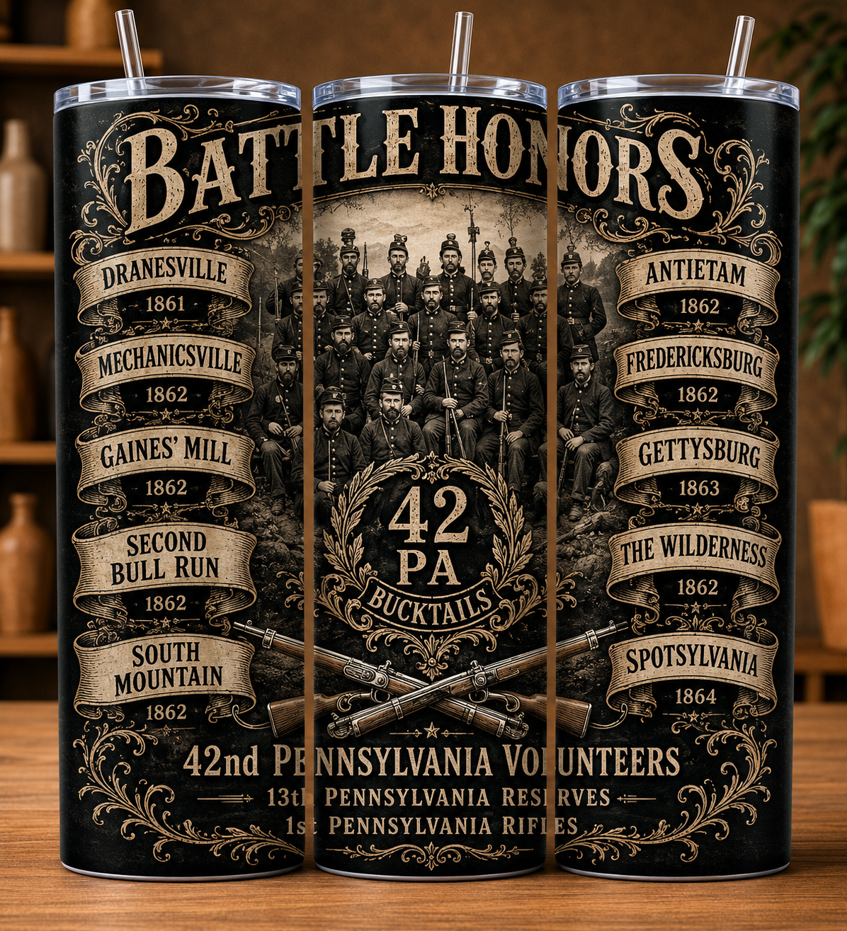 Battle Honors – 42nd Pennsylvania Volunteers Bucktails Tumbler