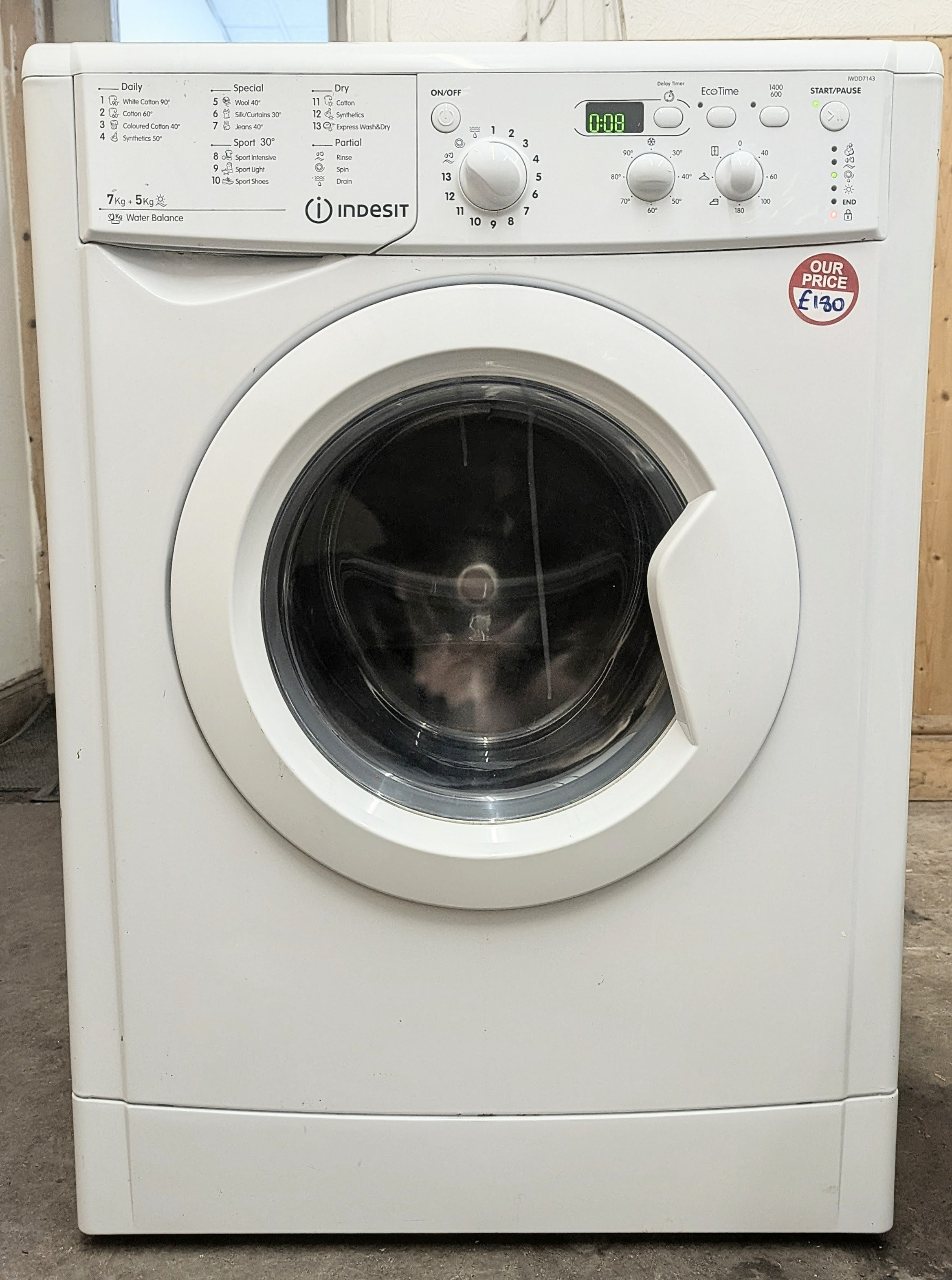 Indesit IWDD7143UK 7+5kg washer dryer I