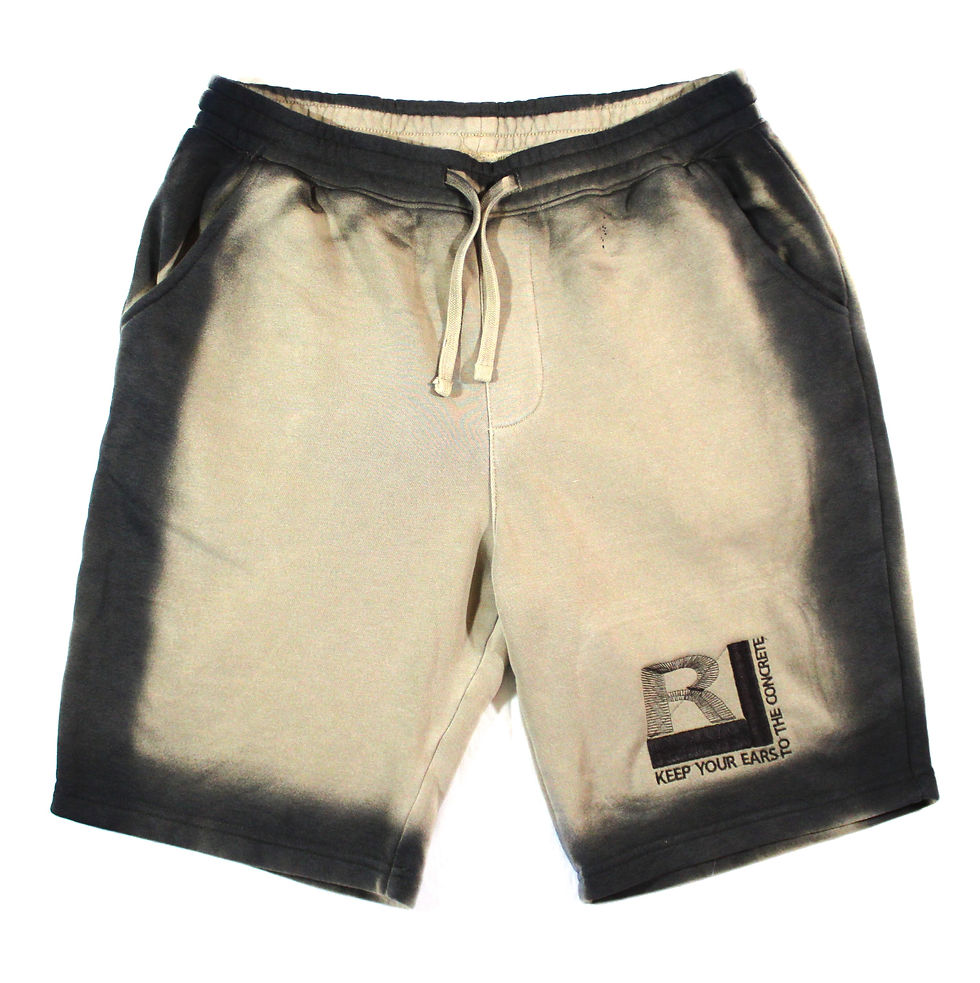 Mens "KEEP YOUR EARS TO THE CONCRETE" Embroidered Shorts