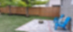 wooden fence and brick patio