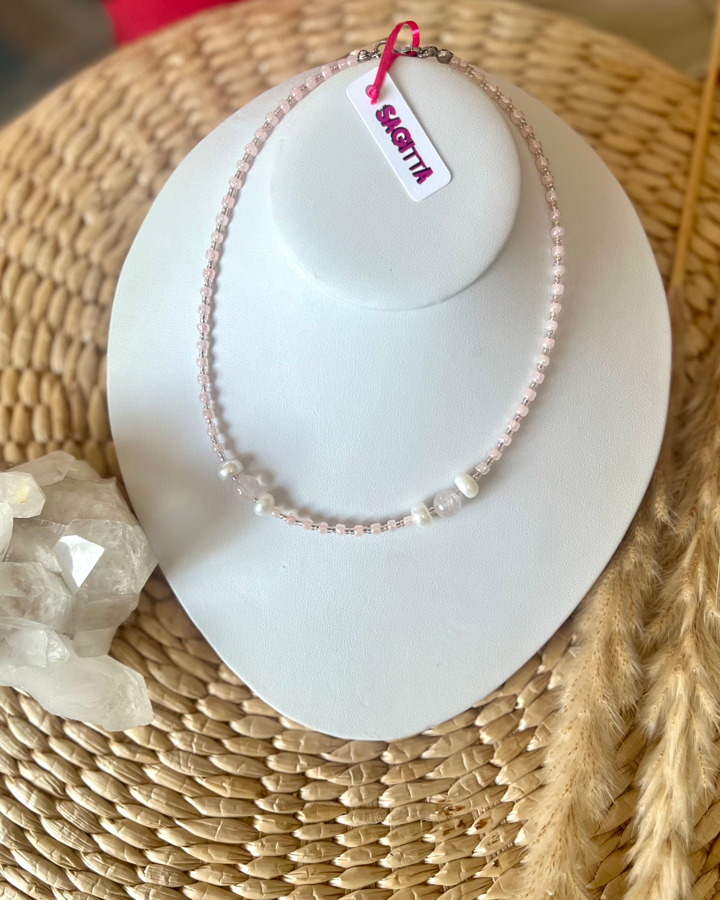 Minimalist Crystal & Pearl Chokers by Sagitta