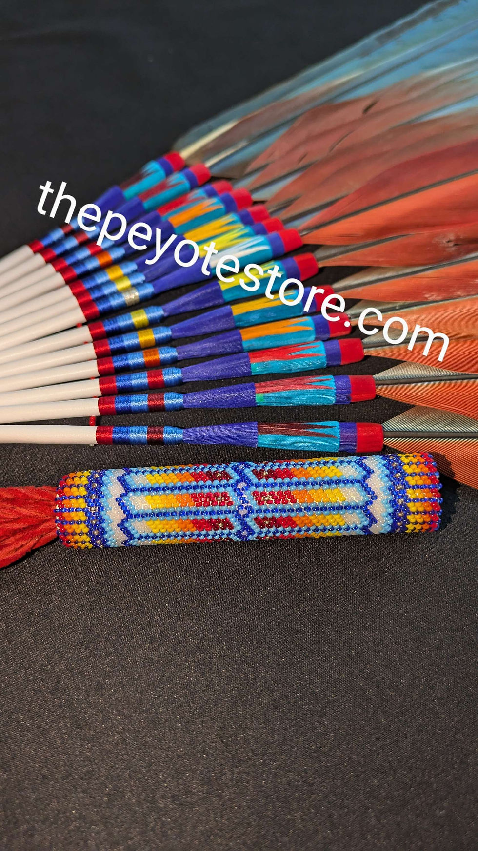 Thumbnail: Green Wing Macaw Peyote Fan 