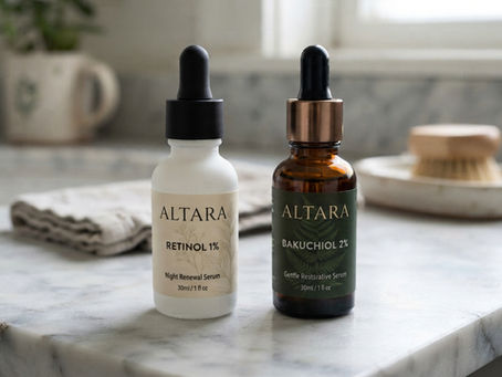Altara Skincare products: Retinol & Bakuchiol
