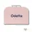 Thumbnail: Oudroze koffertje gepersonaliseerd met naam in het donkerblauw - babygiftbox