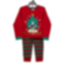 Kerstpyjama voor kindjes rood met groene kerstboom van Babygiftbox