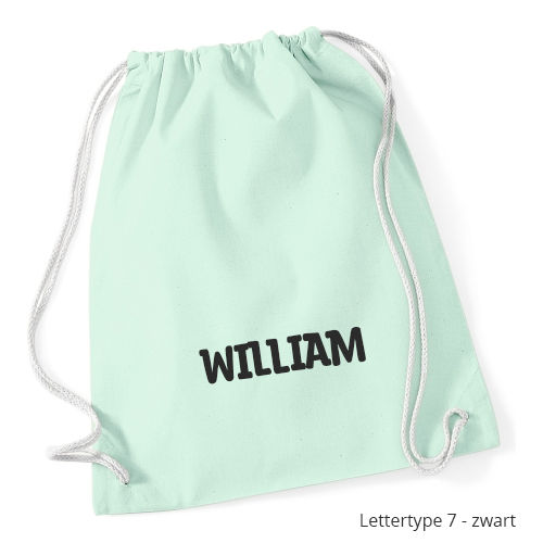 Thumbnail: Muntgroen rugzakje met naam