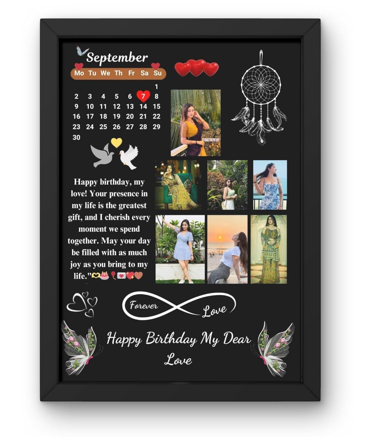 Wooden Customized/Personalized Collage Rectangular Photo Frame