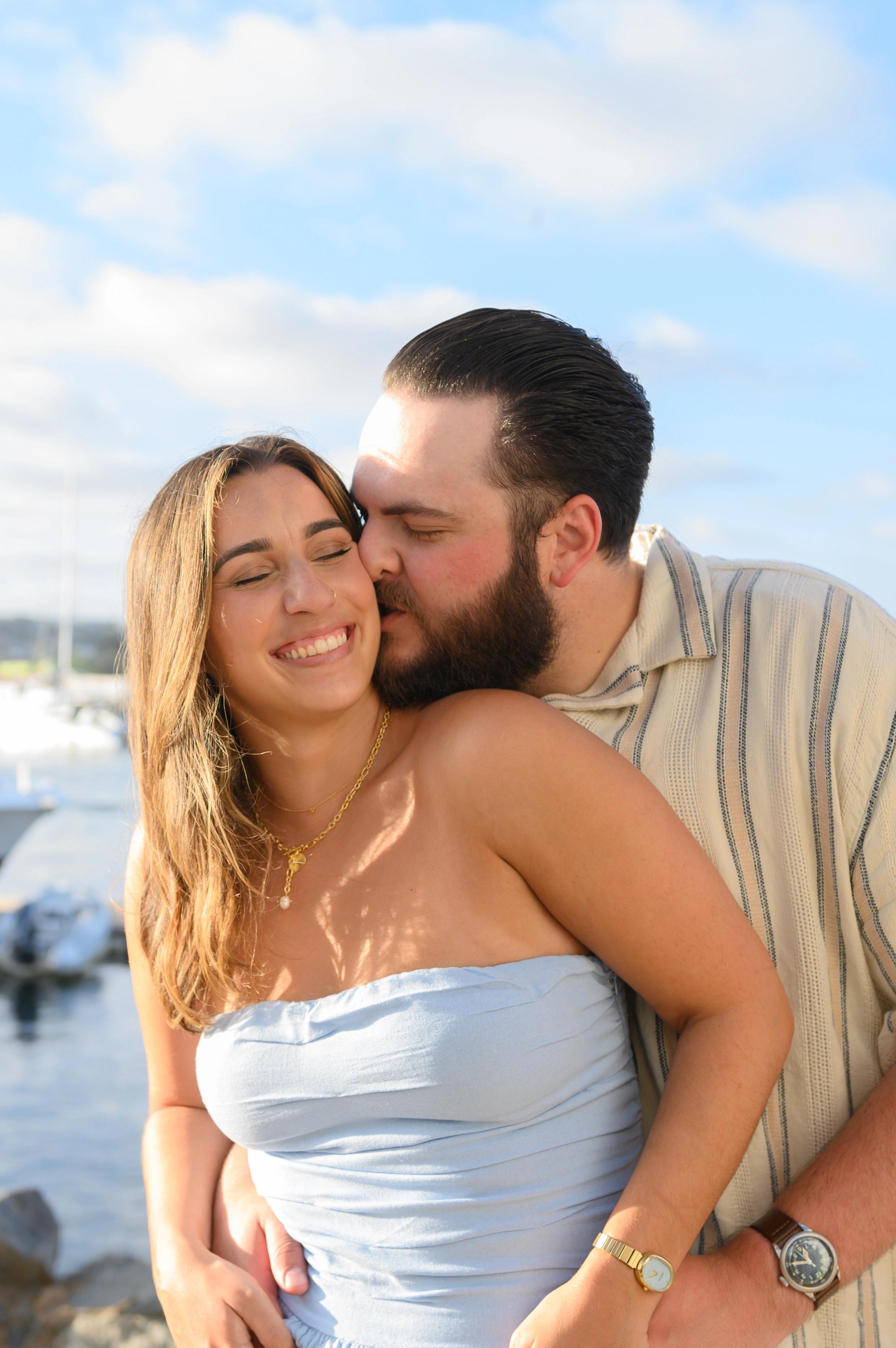A beautiful sunset moment, showcasing the love between this couple, expertly captured by the best San Diego proposal photographer.