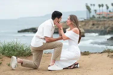 sunset cliffs proposal san diego couple moment