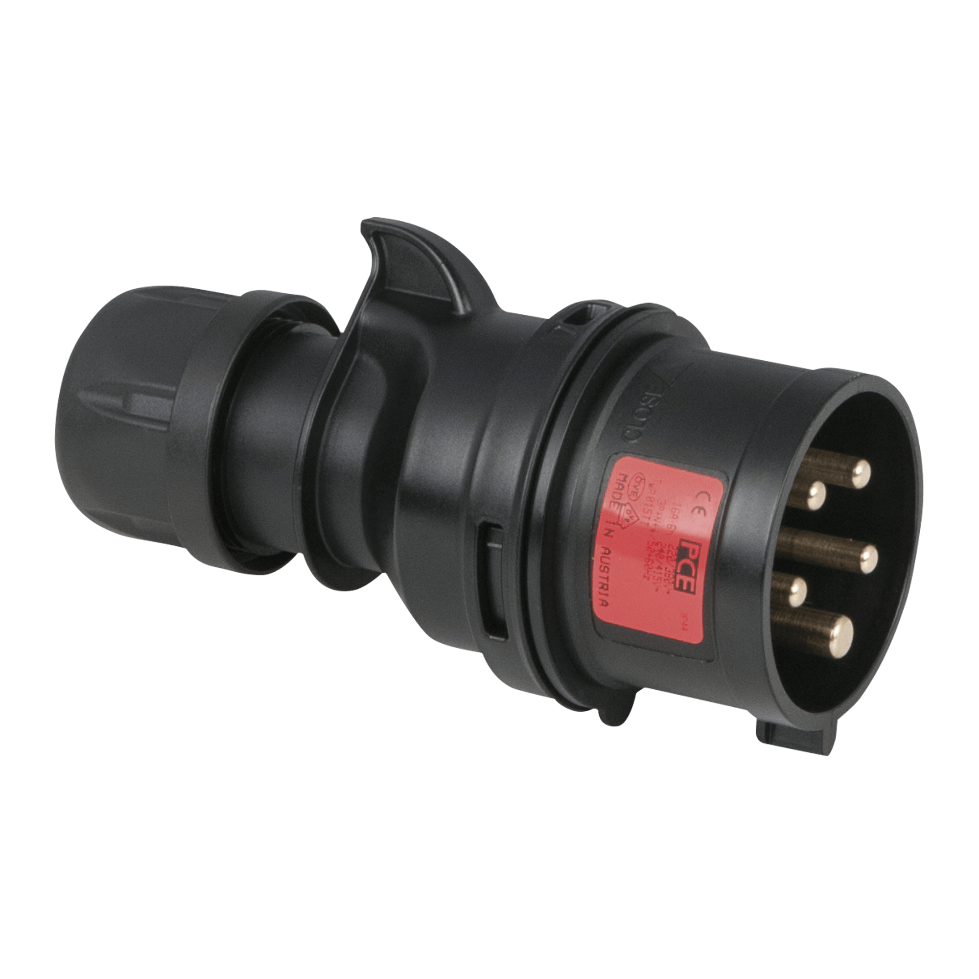 PCE Spina CEE 16 A/400 V a 5 poli maschio Nero