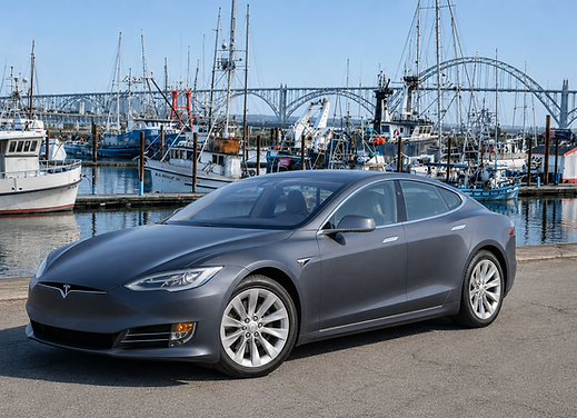 Tesla by the shore