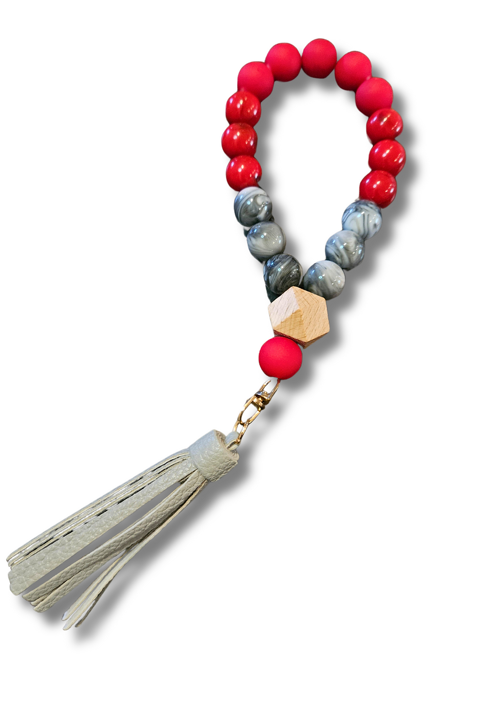 Thumbnail: Wooden Beaded Wristlets with Matching Tassel