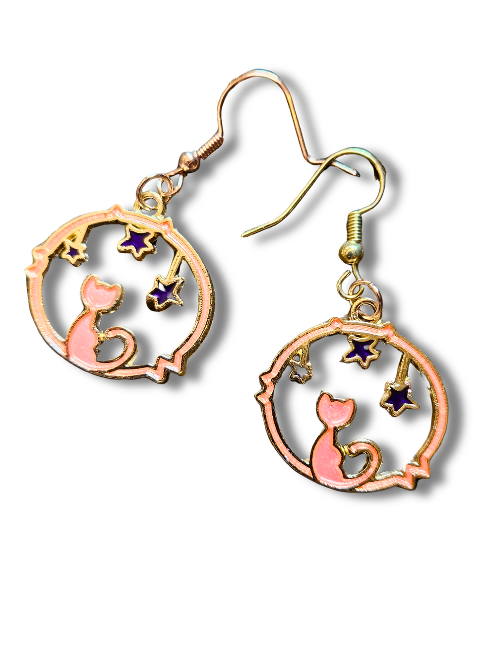 Thumbnail: Pink and Gold Moon Collection Earrings
