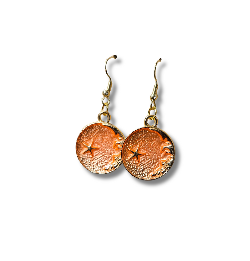 Thumbnail: Pink and Gold Moon Collection Earrings