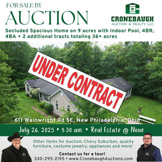 Secluded Spacious Home w/Indoor Pool + 36 acres Saturday, July 26, 2025
Wainwright Rd, New Philadelphia, Ohio