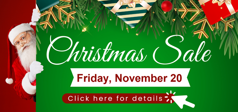 Christmas Sale Friday November 20, 2026.