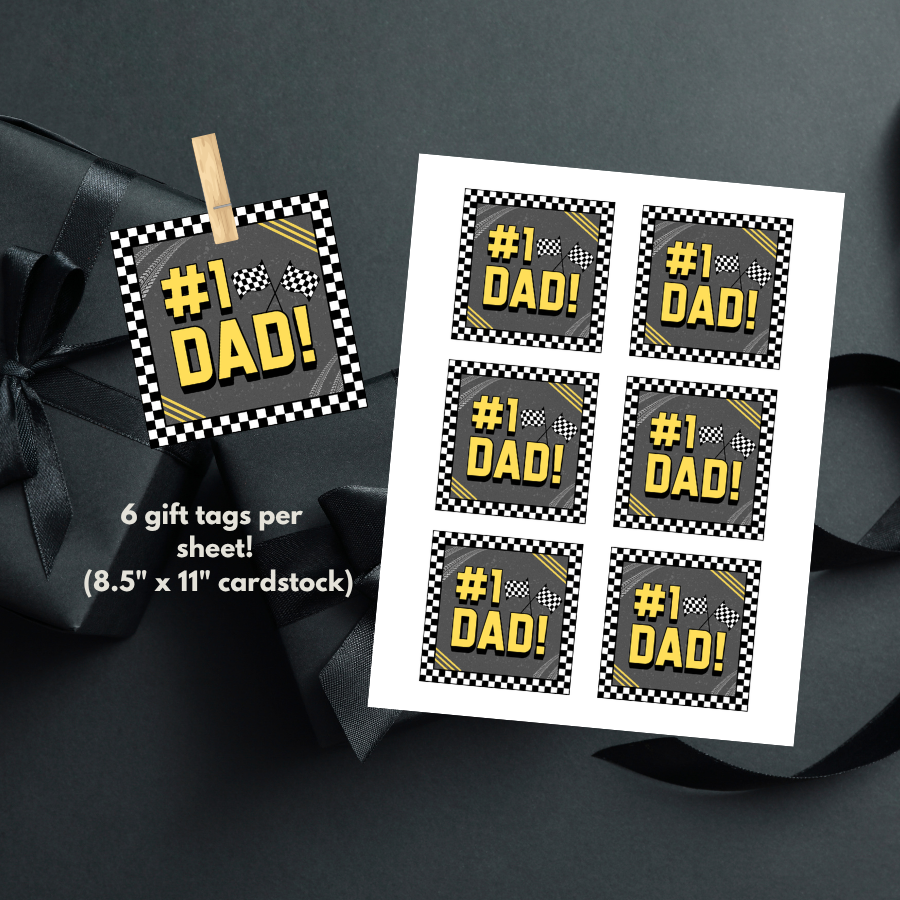 Thumbnail: Father's Day Racing - Gift Tag - Printable Digital File - 3x3 - INSTANT DOWNLOAD