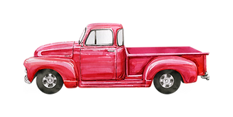 Watercolor Red Truck