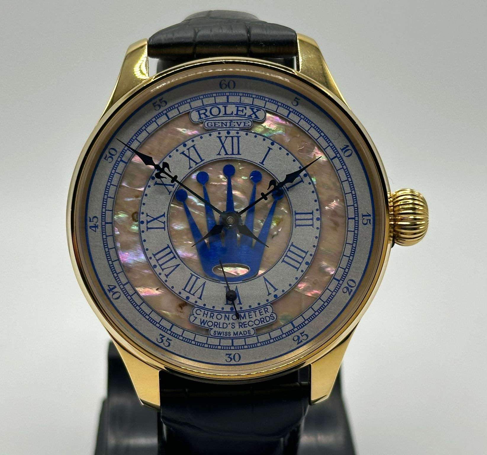 Mens 1920’s Rolex lever wrist watch, stunning pearlescent dial.