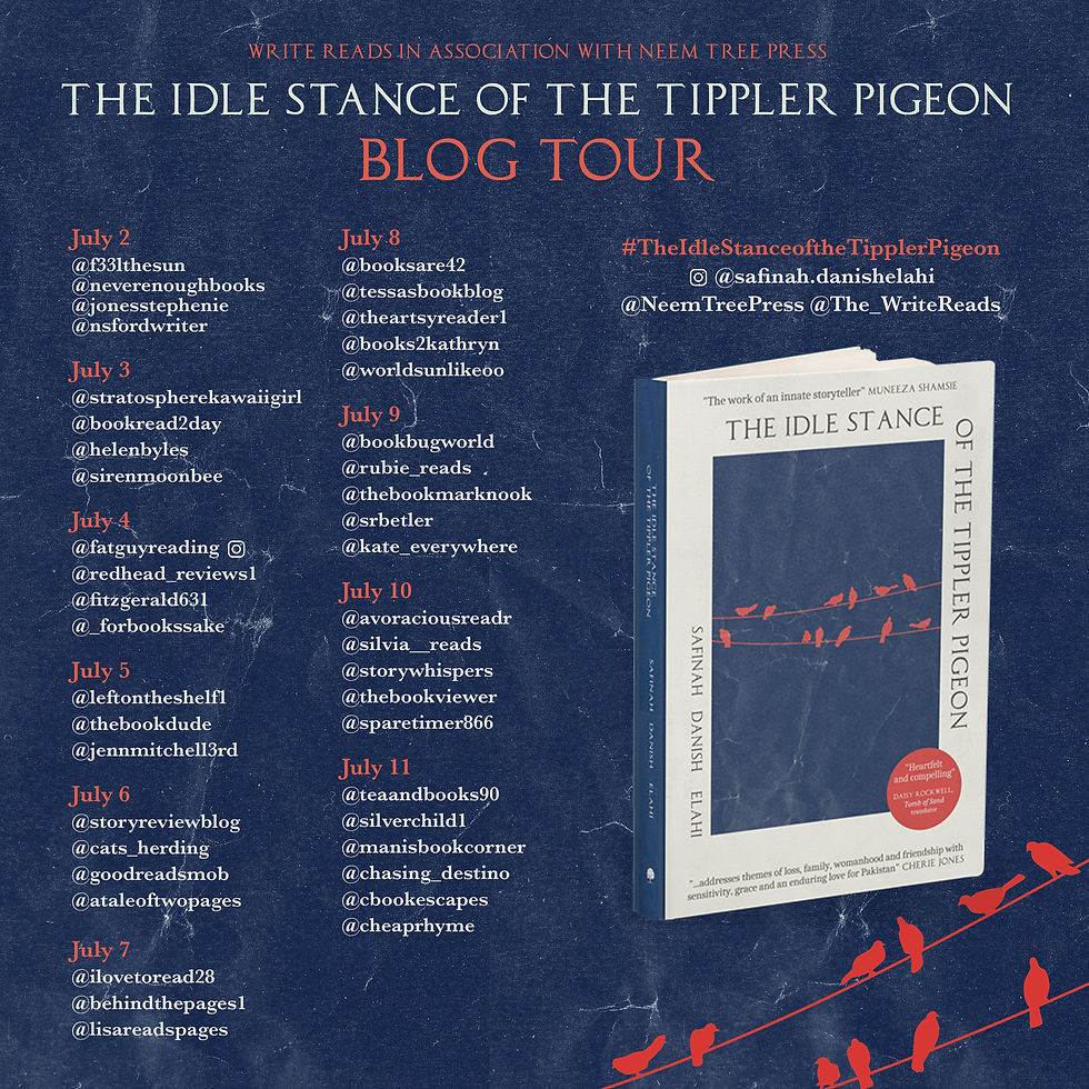 The Idle Stance of the Tippler Pigeon blog tour graphic