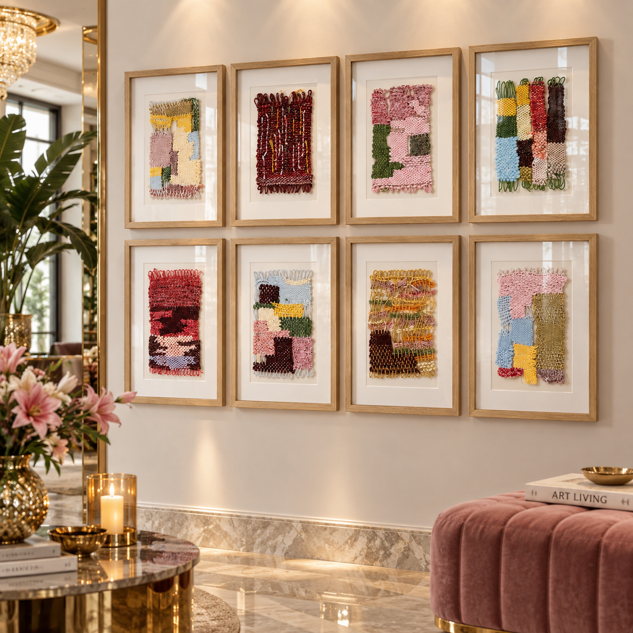 framed Woven 8 original Woven Artworks ready to hang and Framed