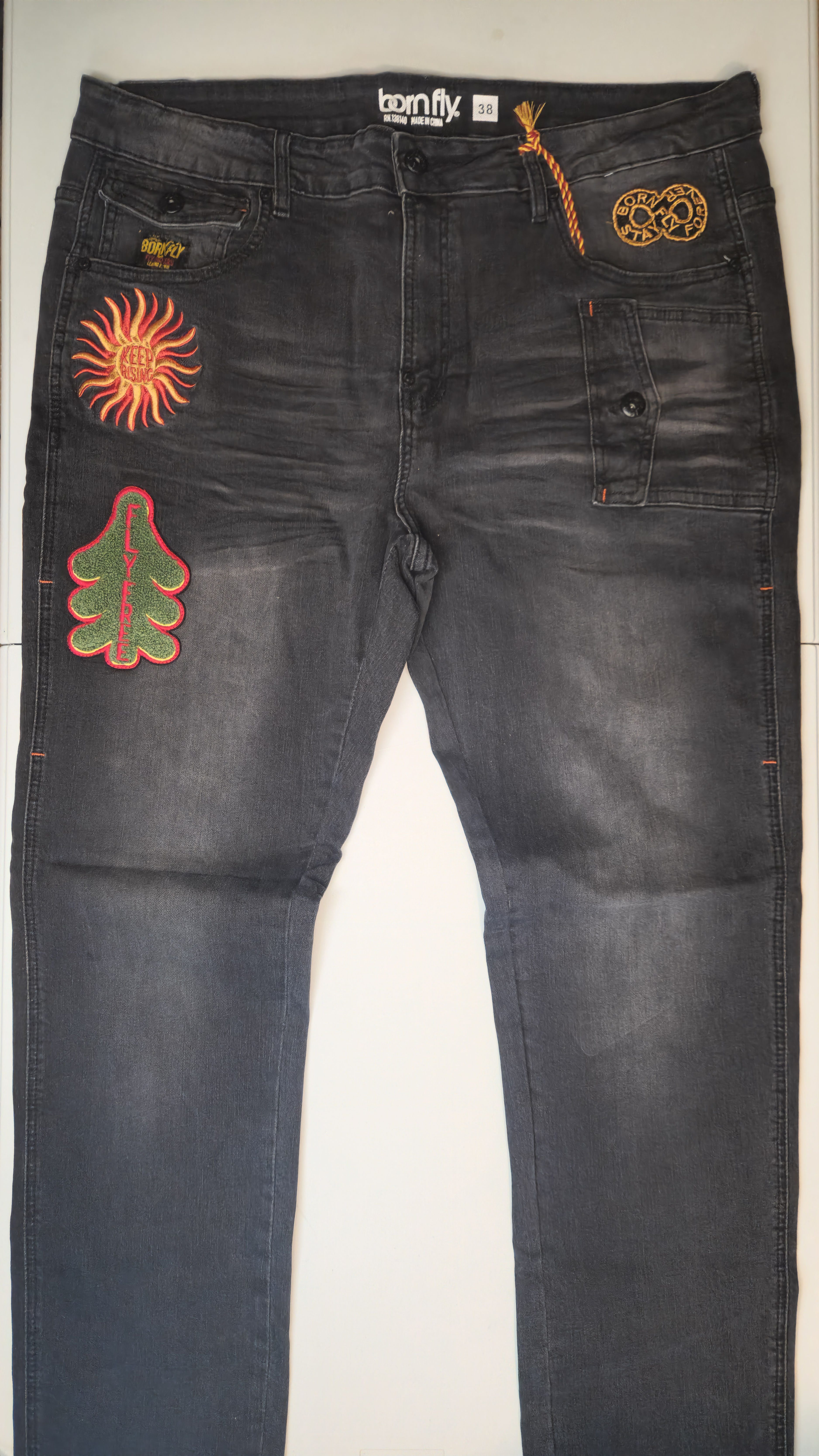 🔥 THE GRAIL 🔥 NWT Born Fly Embroidered Patchwork Denim - Rare Sz 38