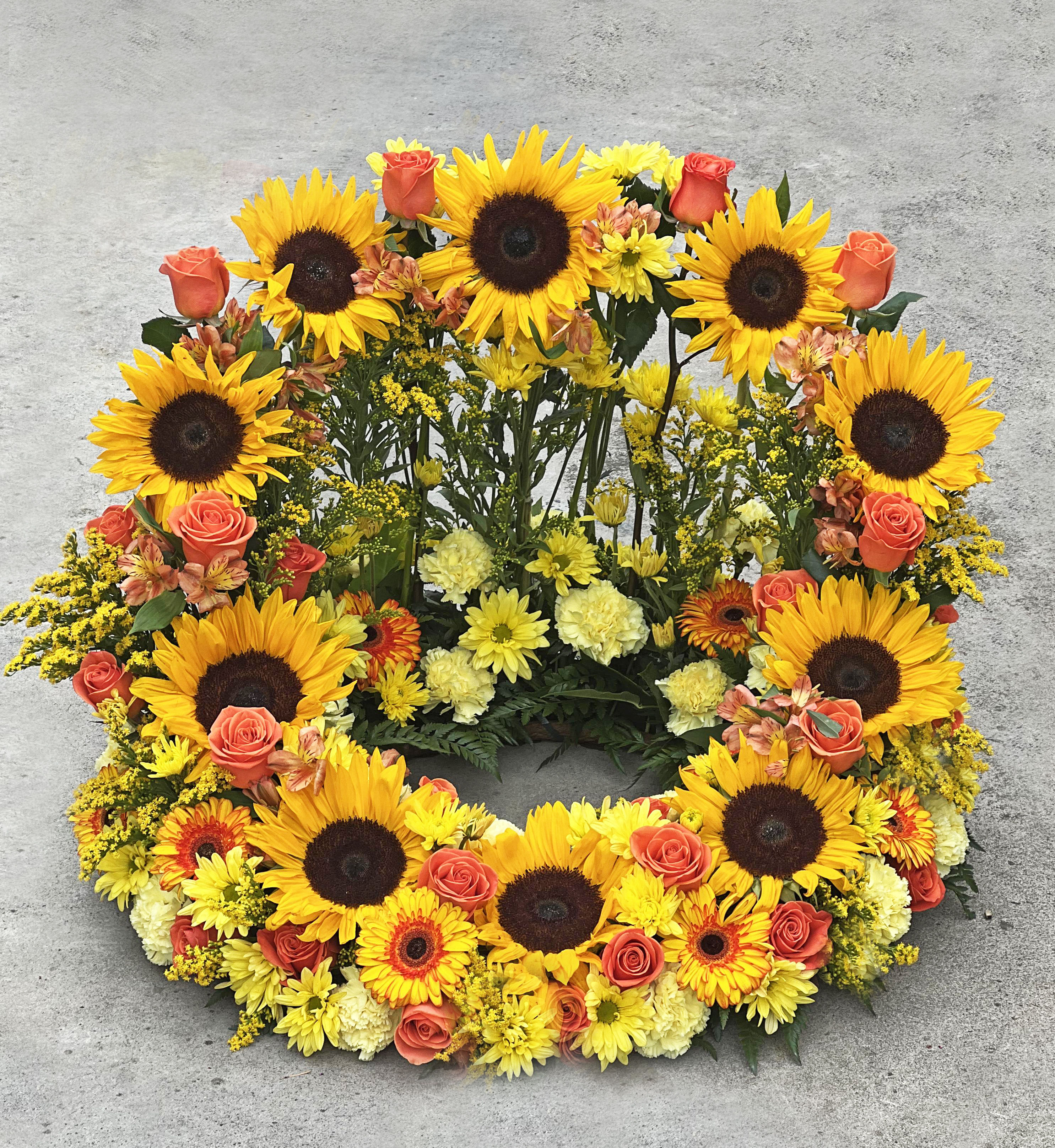 Sunflower Sunset Urn Spray U-4