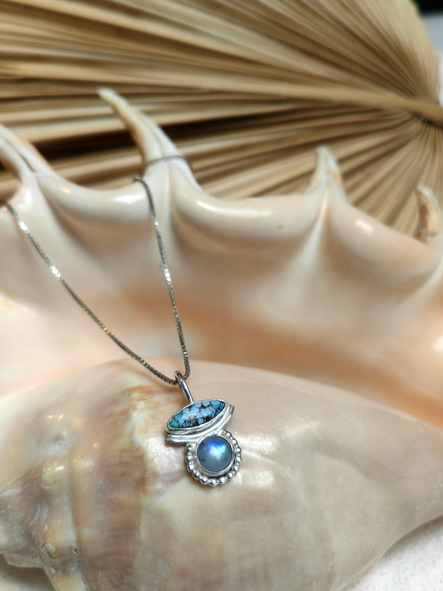 091 Turquoise & Moonstone Necklace