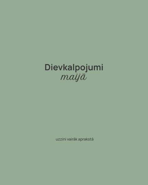 Dievkalpojumi maijā