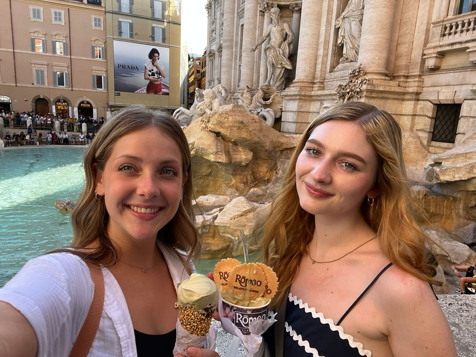 Ending the day with some pistachio gelato at the Trevi Fountain