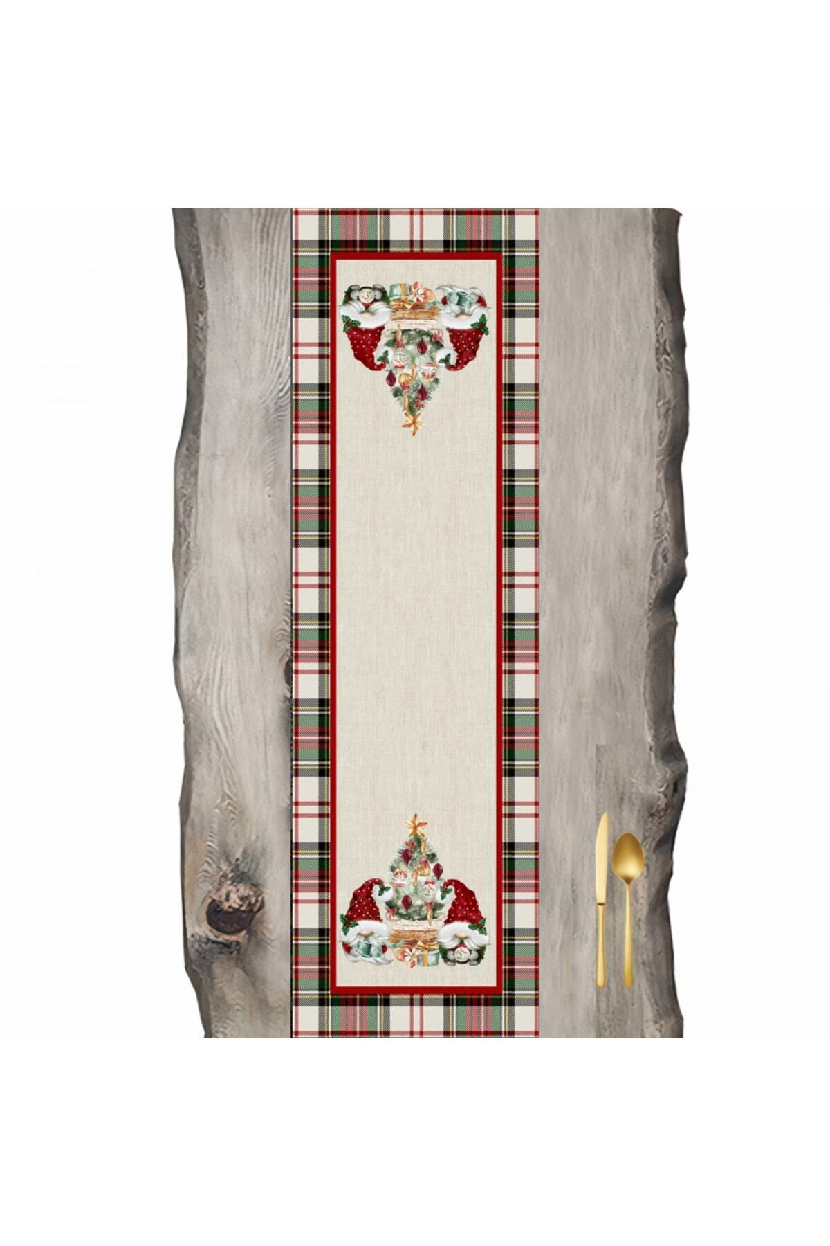 Ekose Tartan Yılbaşı Kış Gnome Ranir & Runner Run341