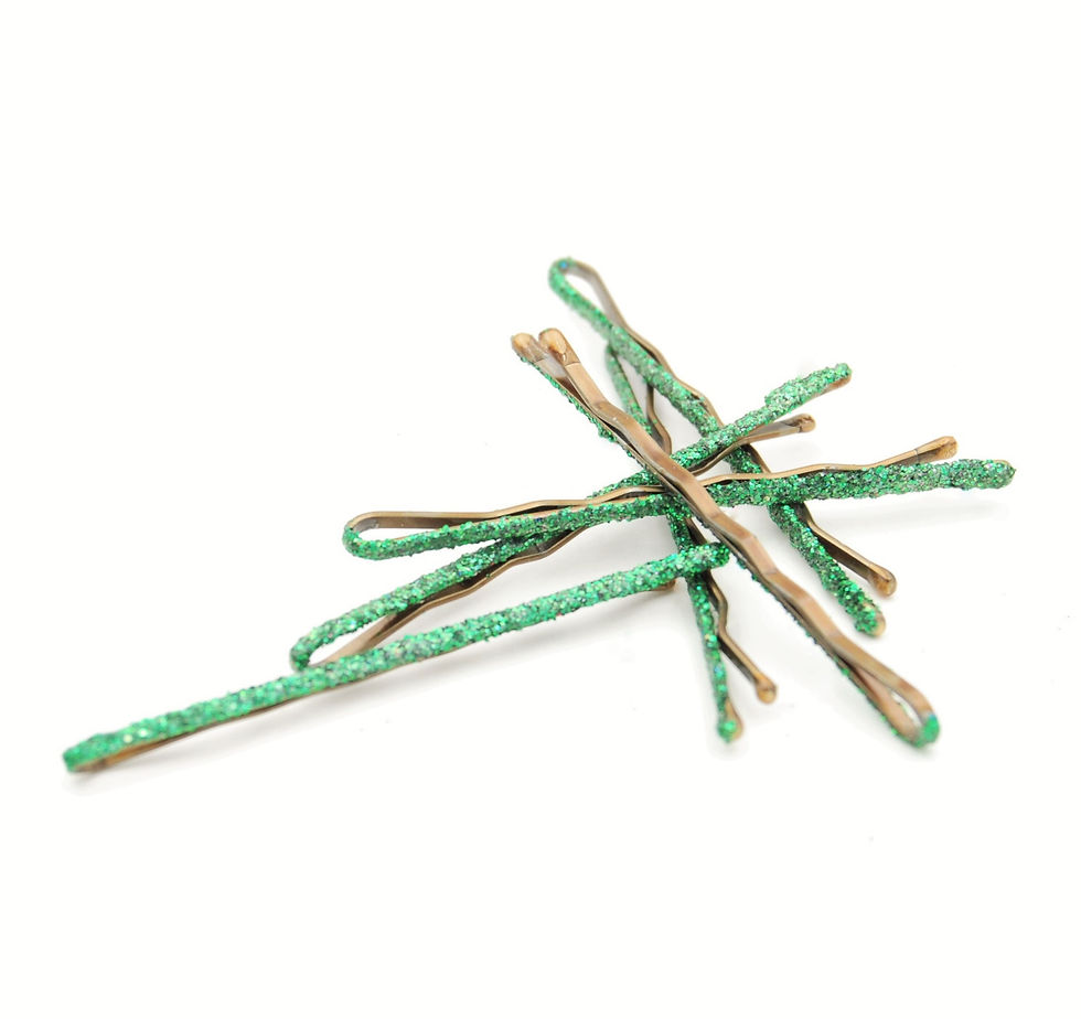 Thumbnail: Light Green Glitter Bobby Pins
