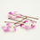 Thumbnail: pink and white fabric flower hair pins (front and back)