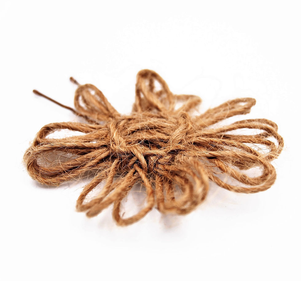 Thumbnail: SET OF 2 Rustic flower hair pins, Jute flower hair pins
