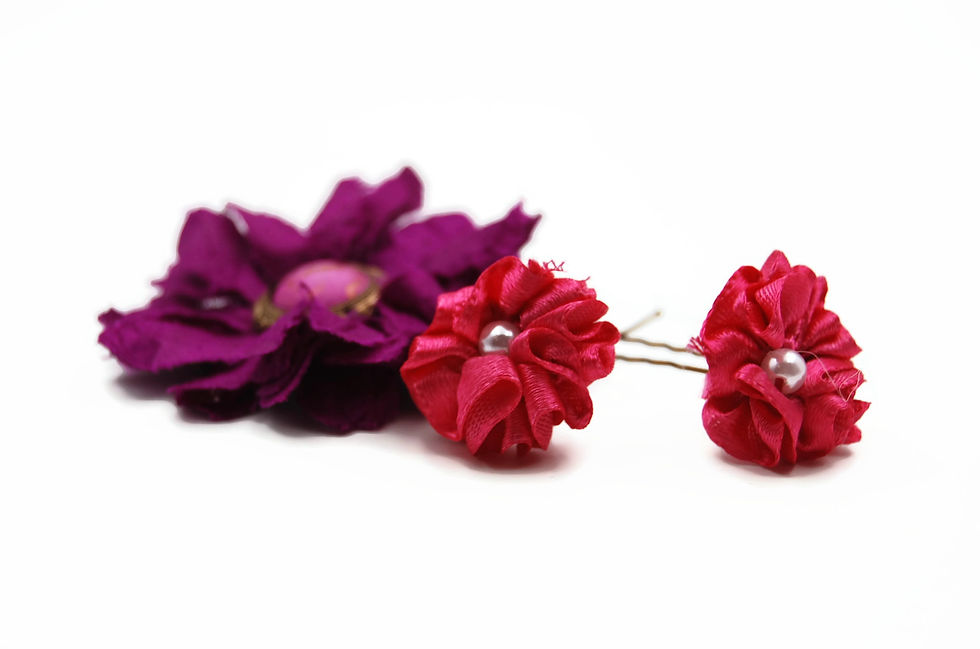 Thumbnail: Fuchsia flower hair clips, cute hair clips