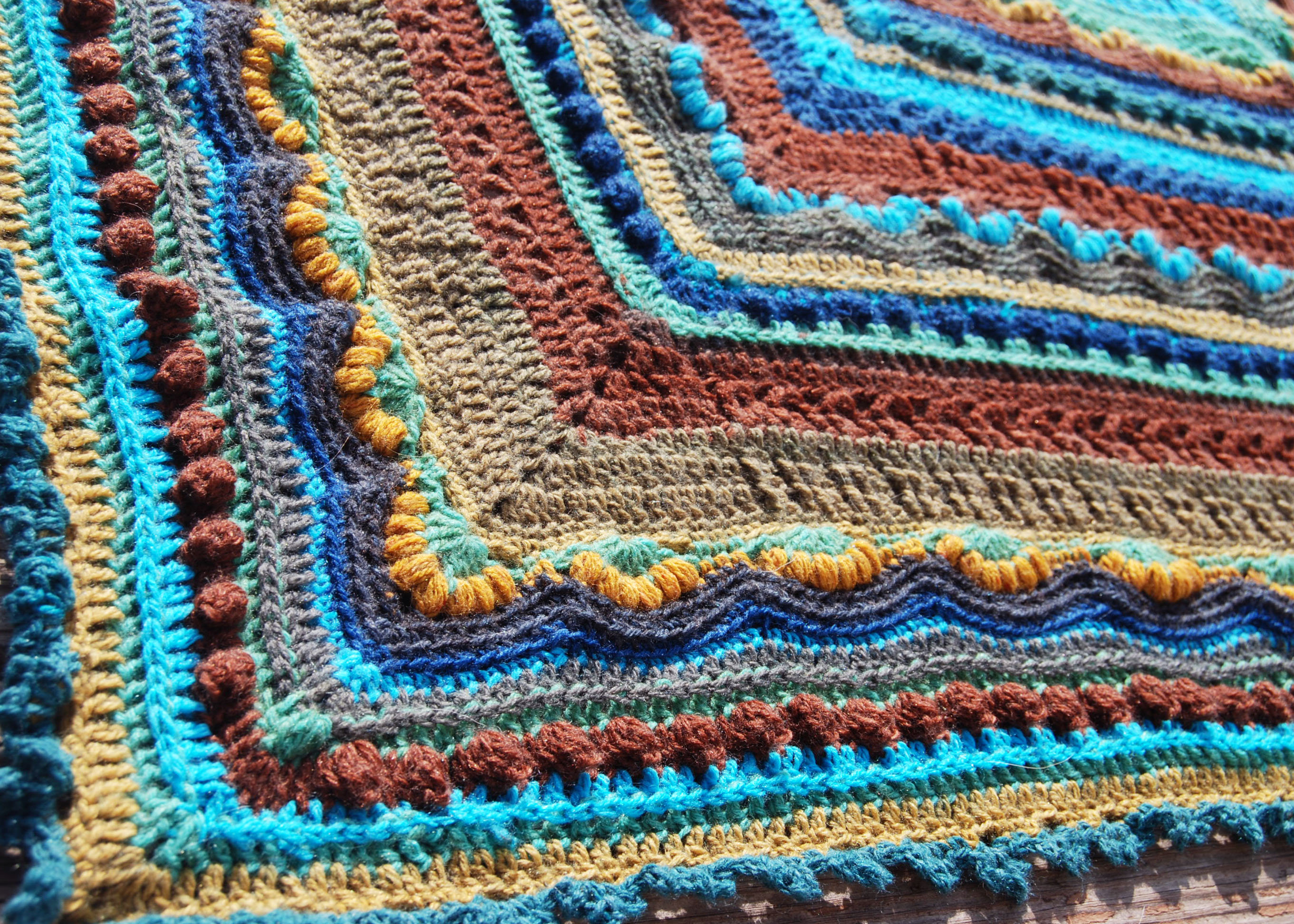 Intricate textured blanket, square crochet blanket BuyBrittique