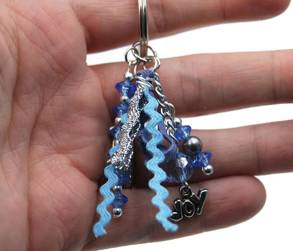 Thumbnail: Blue beaded tassel keychain
