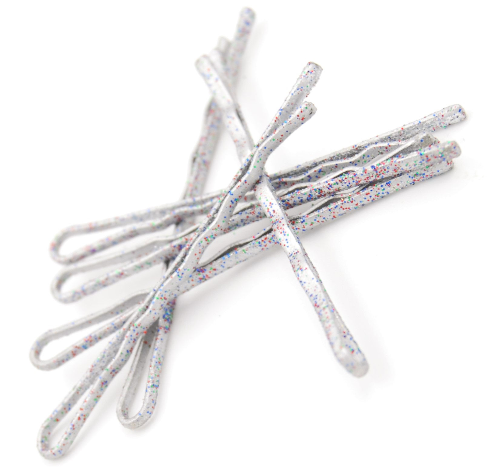Silver Bobby Pins with Glitter