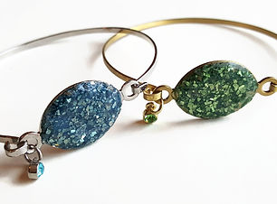 Blue and green druzy bracelets