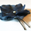 Thumbnail: Blue hydrangea hair pin, navy blue flower girl hair pin