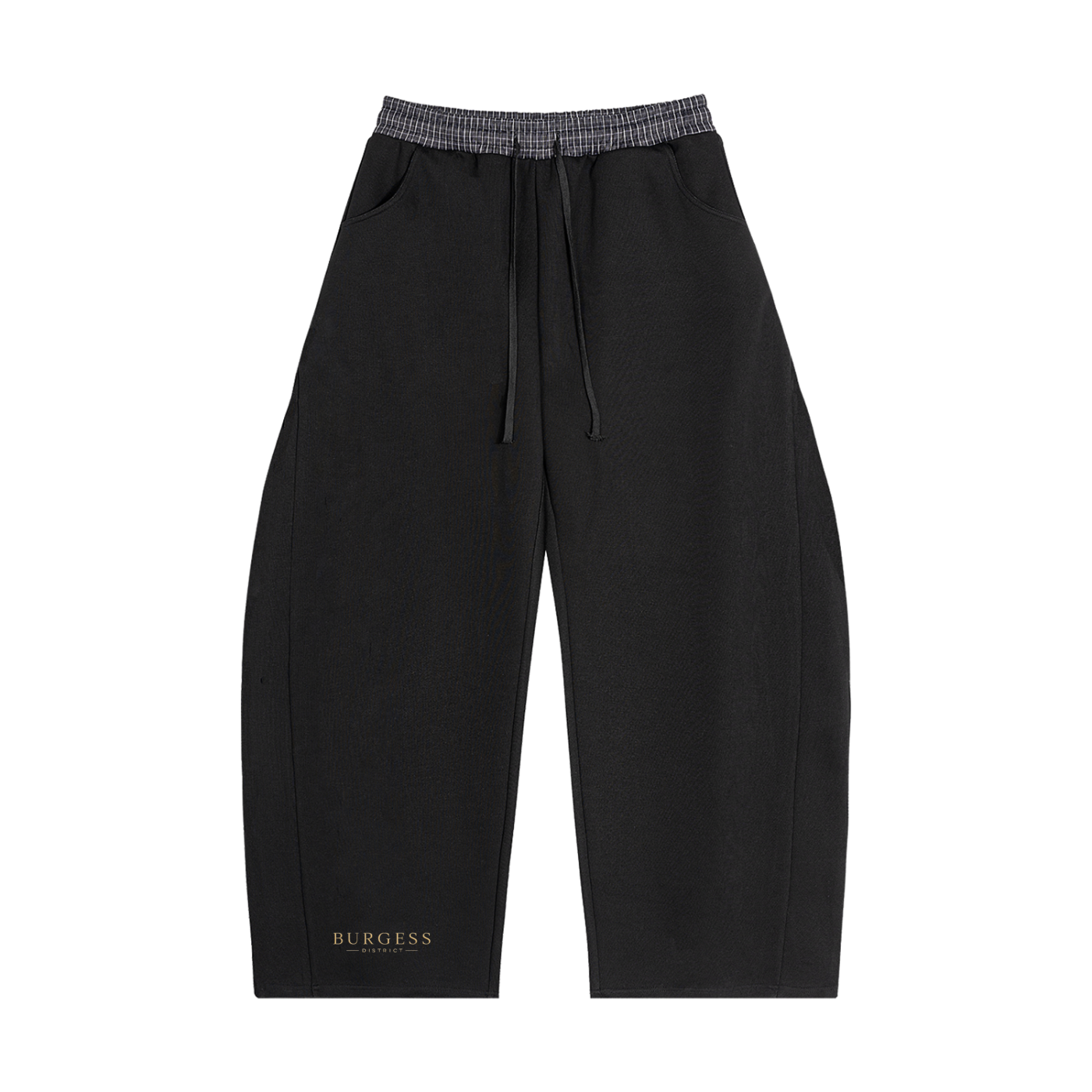 Burgess District Unisex Plaid Waistband Barrel Sweatpants
