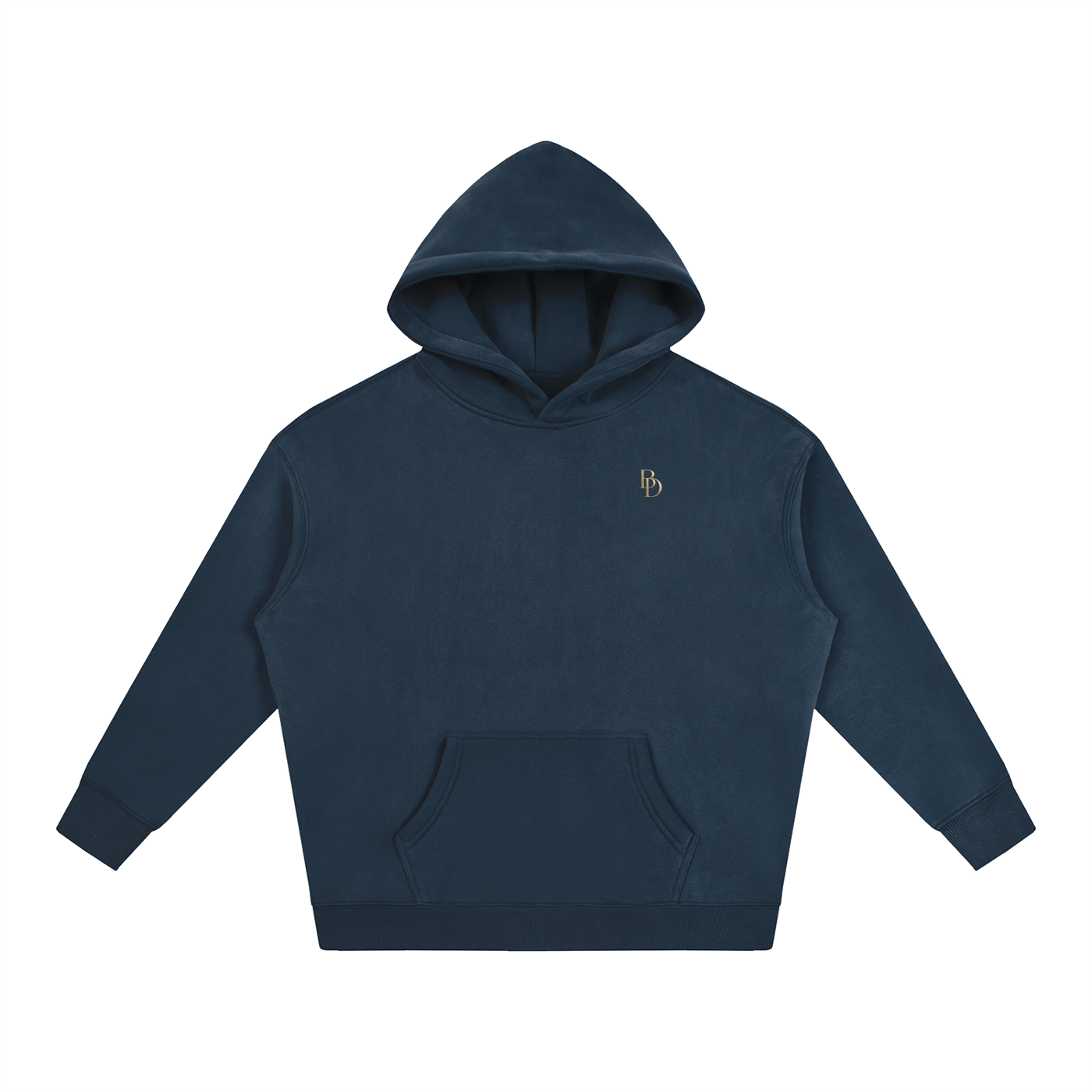 Oversize Fleeced Hoodie - Navy Blue